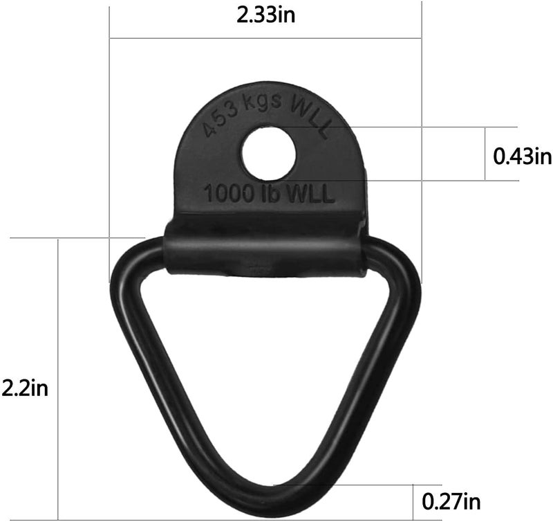 Sporthfish Cargo Tie-Down Anchors,8-Pack Black Steel V-Ring Bolton Trailer Cargo Tie Down,for Trailers,Trucks and Warehouses Replacement for D-Ring Plastic Flush Mount Pan Fitting Tie Down - Image 5